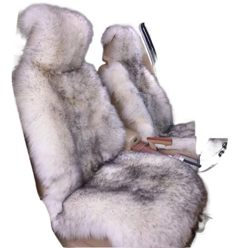 Gruba Pluszowa Zimowa Pokrowiec na Fotel Samochodowy i Oparcie - Pełne Otoczenie Poduszka z Imitacji Wełny dla Ciepła