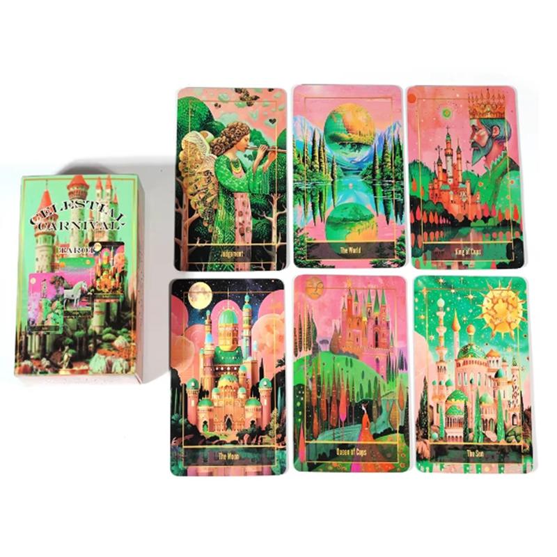 Himmlischer Karneval Tarotkarten Ein 78-Karten Orakel Englisch Visions Wahrsageausgabe Brettspiele