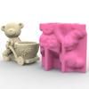 Pulling Bear Flower Pots Mold Epoxy Resin Molds Pen Holder Candle Holder Cement Planter Silicone Mould Home Decorations