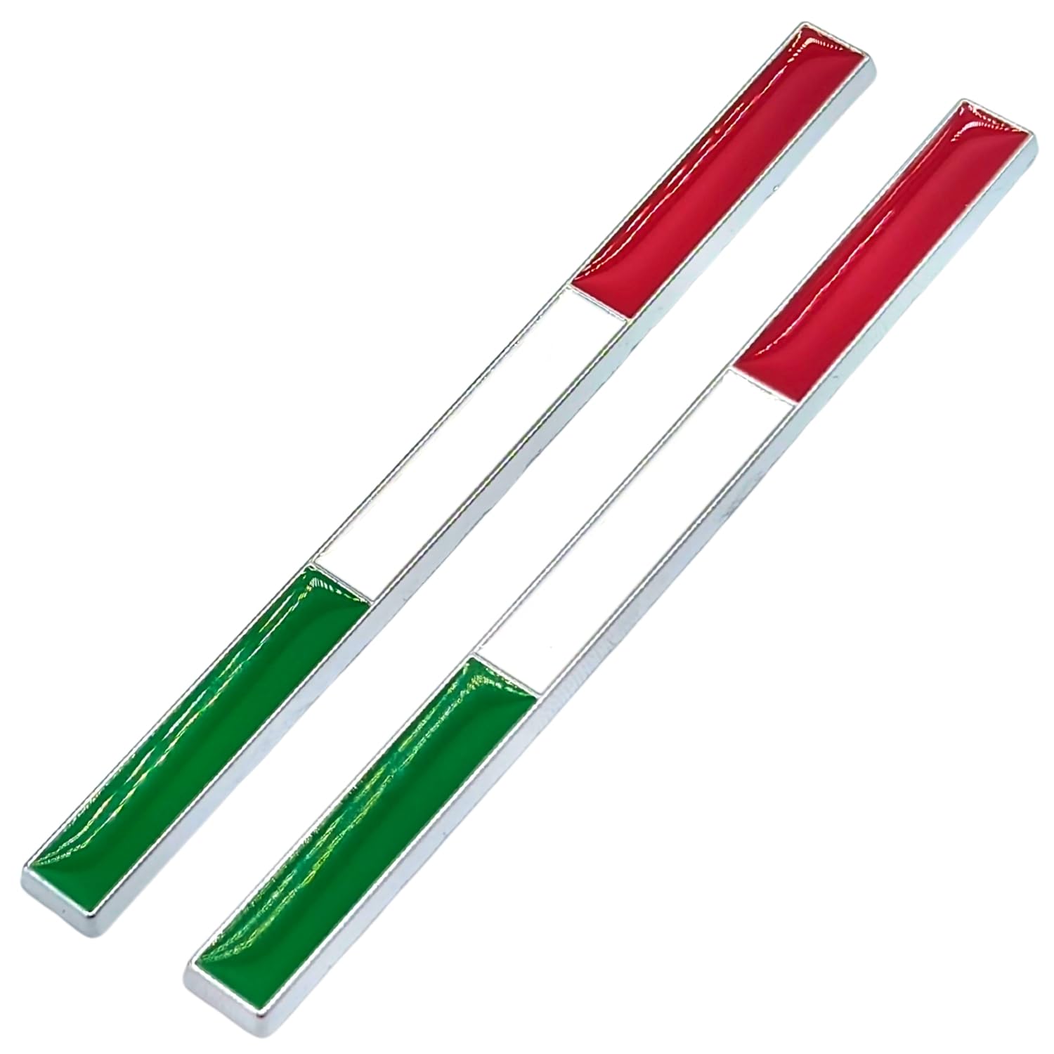 

shymie Car Emblem Italian Sticker 3D Tricolore Metal Decal Flag Pattern Exterior for Italian серебряный