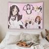 KOn Maid Outfit Anime Tapestry Pink Polka Dot Wall Hanging Yui Mio Ritsu Tsumugi Mugi Decor for Bedroom  Dorm