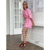 European And American Style Sexy Women's Long Heart Mesh Spliced Loose Short Sleeve T-Shirt Dress Elegant Casual Dress For Parties Daily Wear