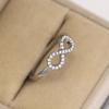 Stylish Infinity 8-Shaped Zircon Ring with European and American Influence