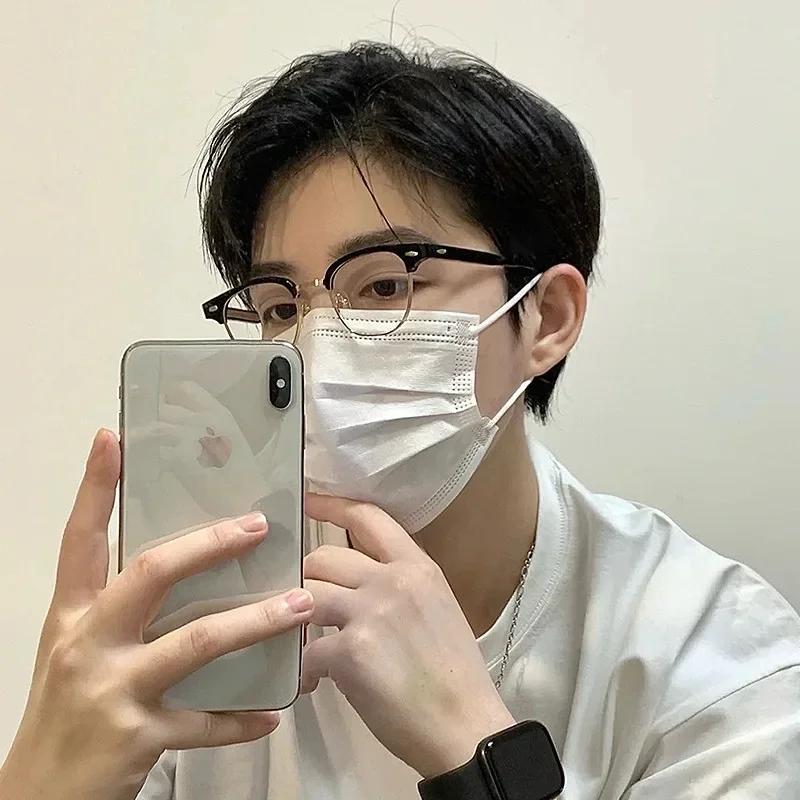 Men Retro Anti-Blue Light Glasses Classic Vintage Half Frames Anti Blue Light Blocking Computer Eyeglasses For Women Accessory