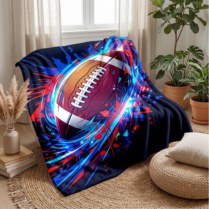 American Football Celebration blanket Personalized Name Flannel Blanket Soft Cozy Plush Throw for Sofa Bed Lightweight Home Decor
