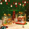 Christmas gingerbread house model building assembly, Christmas apple building blocks toys, children's holiday gift.