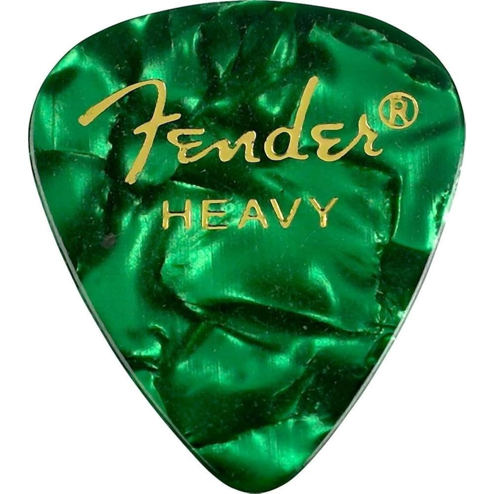 Fender Picks 351 SHAPE PREMIUM PICKS - 12 COUNT, HEAVY GREEN MOTO