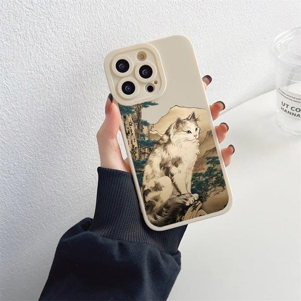 Japanese Anime Style Case For iPhone 14 Plus Pro Max XS X XR SE 2020 Cat Phone Case For iPhone 7 8 11 12 13 Soft Silicone Cover