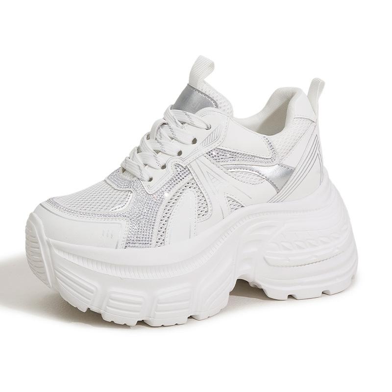 Platform Dad Shoes Women's 2025 Summer New Inner Height Increase Women's Shoes Casual Sports Shoes Hollow Breathable Mesh Sandals