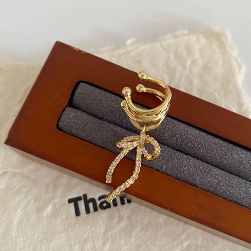 French Chic Gold Bow Ear Cuff - Elegant & Sweet, No Piercing Needed