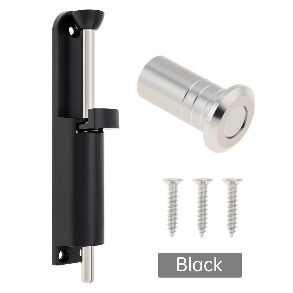 5,5 Zoll Zinklegierung Federbelasteter Schiebetürverschluss Schwerlast Riegel Inklusive Staubbehälter 3 Schrauben Universal