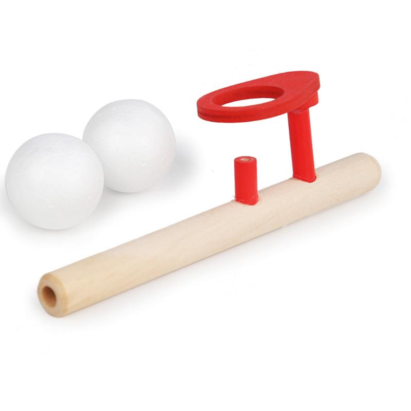 Wooden Suspension Ball Blower Children'S Puzzle Parent-Child Games Training Lung Capacity Toys Floating Blow Pipe Balls Game