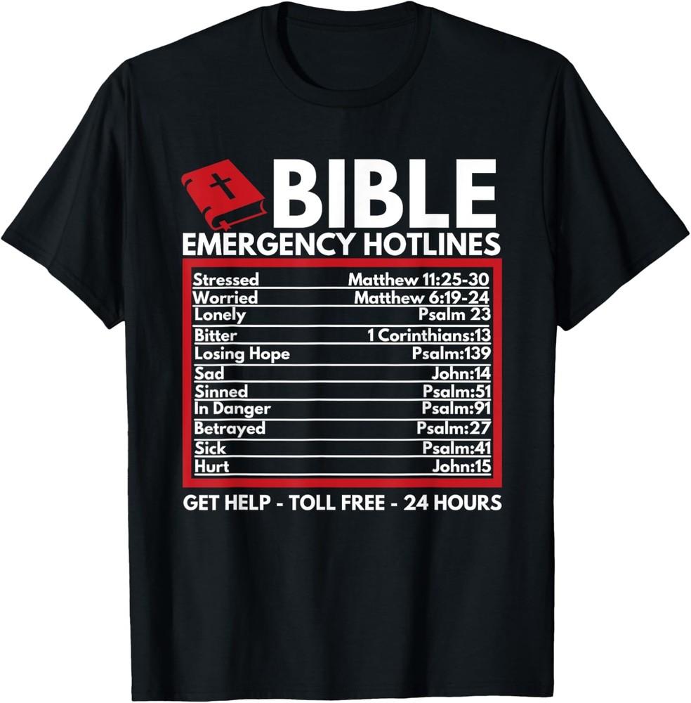 Bible Emergency Numbers - Funny Christian Bible & Jesus T-Shirt