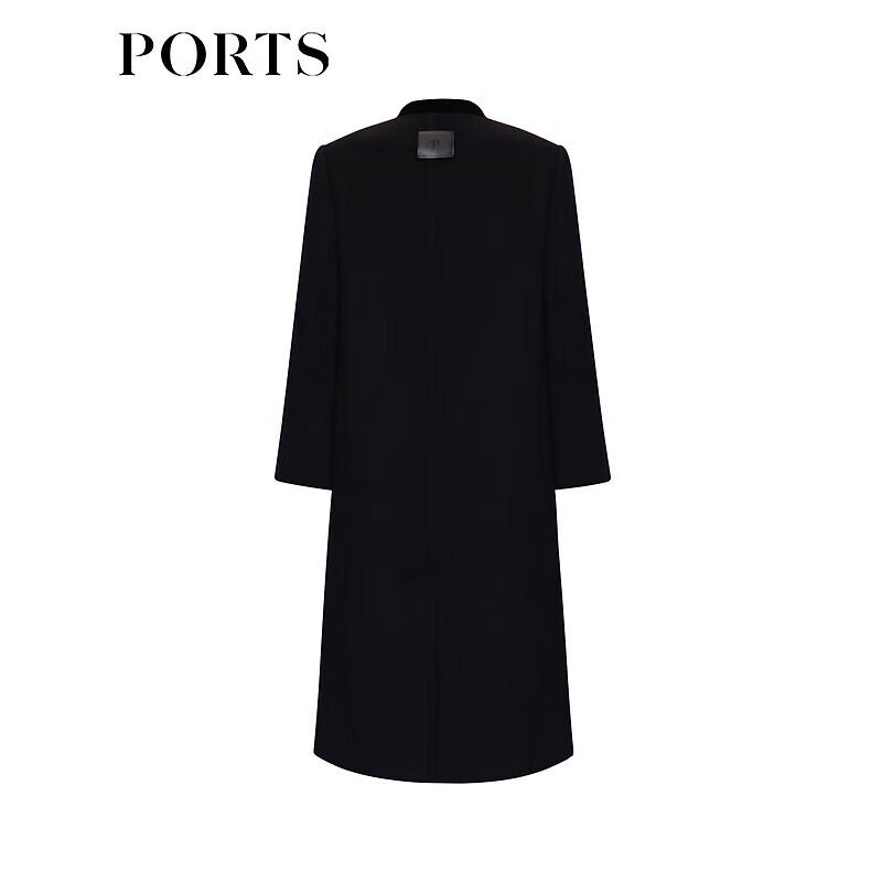 Ports Women's Dark Night Blue Mid-Length Wool-Cashmere Coat