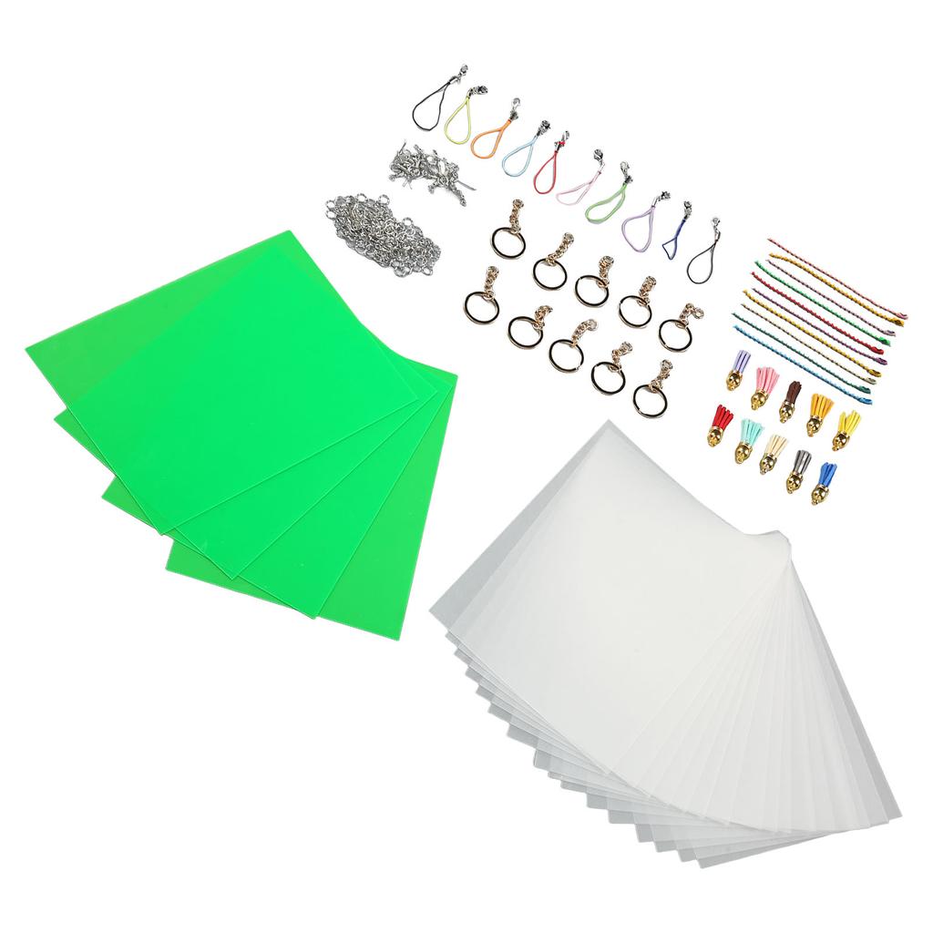 Heat Shrink Film Sheets Kit  Handcrafted Shrink Dink Plastic Sheets Keychain Earring Accessories 