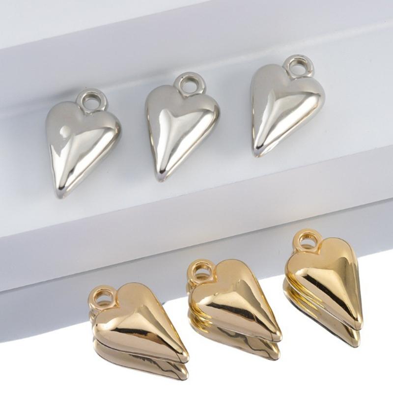 Pack of 50 Elegant Heart Shaped Pendants for Jewelry Crafting Two Color for Various Occasions