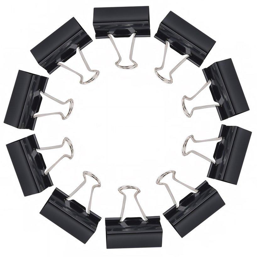 Office Document Clamps Binder Clips Foldback Office Supplies Black Grip Clamps