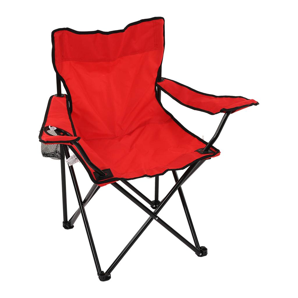 Folding Chair Strong Steel Structure Oxford Cloth Portable Camping Chair with Arm Chair Cup Holder