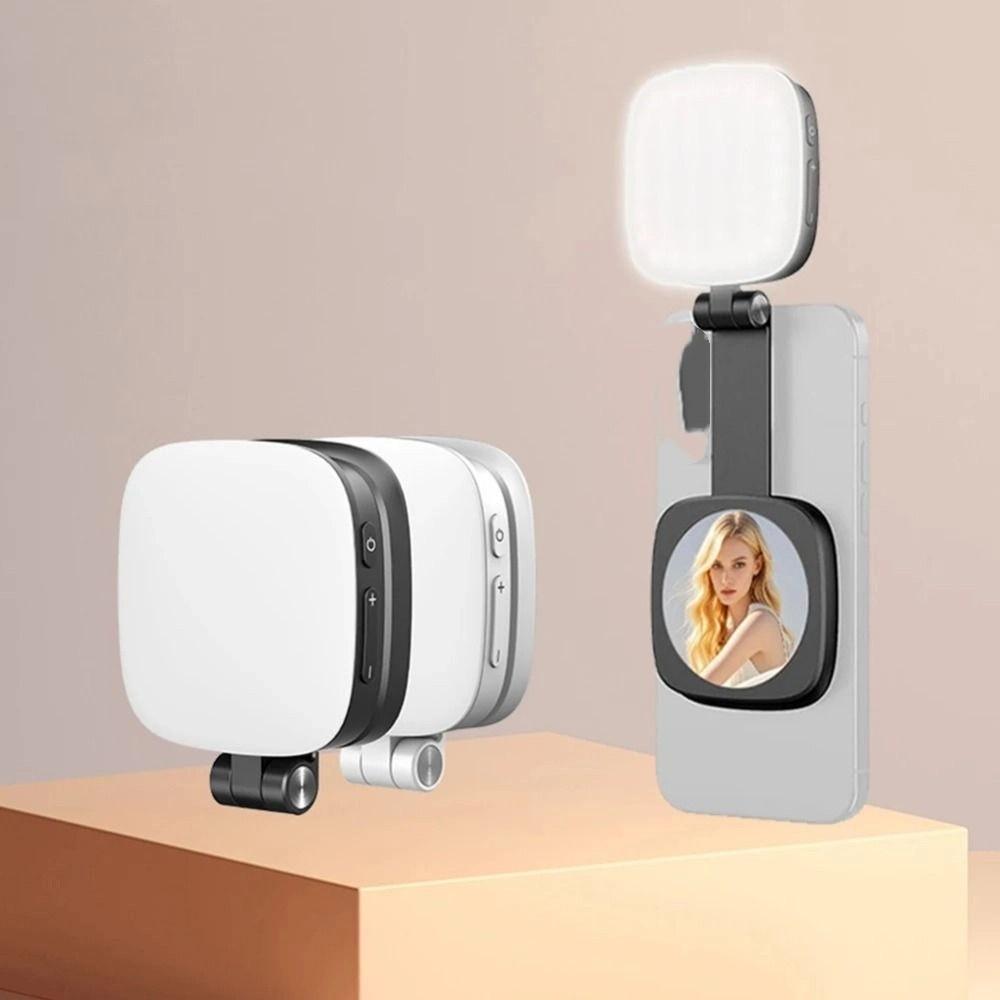 3 Color Mobile Phone Fill Light with Makeup Mirror Folding LED Phone Fill Light  Vlog