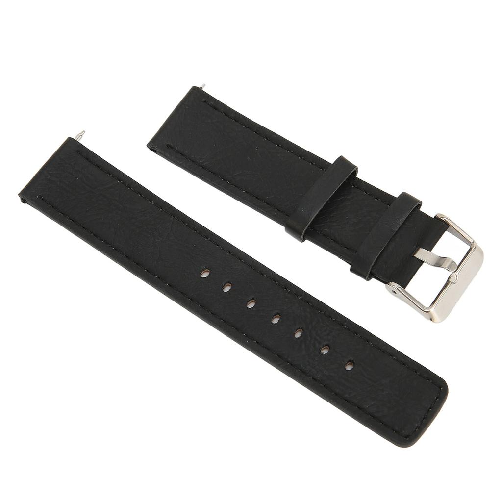 20mm Leather Strap Replacement Buckle Strap Wrist Band for Amazfit GTS 3 for GTS 2 for Bip S for Bip UBlack