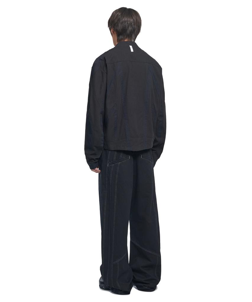 Nomaenyueol Tilted Side Line Pants - Washed Black