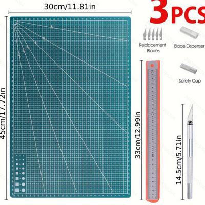 Craft Knife and Engraving Mat Set - Cutting Board with Blades