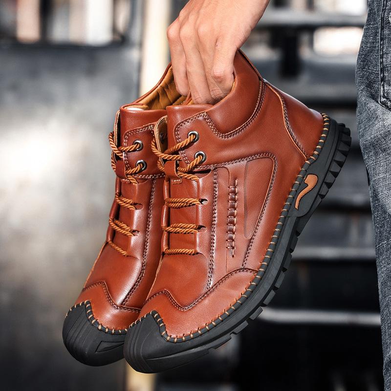 Herbst und Winter 2021 neue Herren-Baumwollschuhe modische High-Top Samt Martin Stiefel Außenhandel Übergröße Retro warme Herrenstiefel