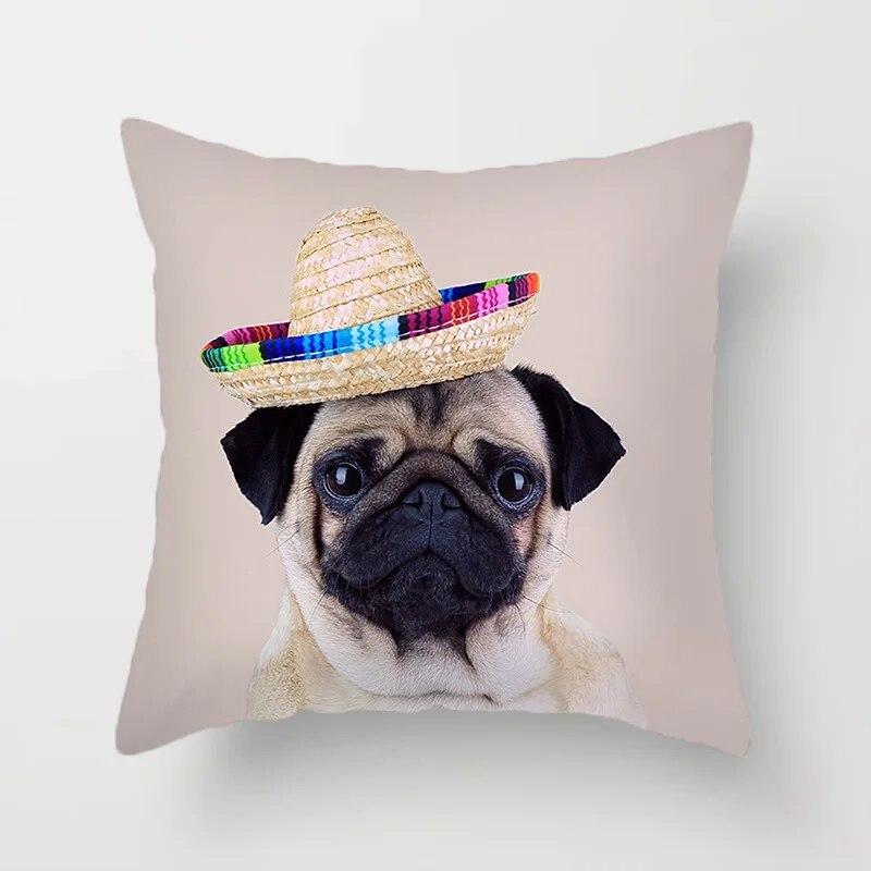 

Спальня диван автомобиль декор животных собака Чехлы с принтом дома милый питомец мини французский бульдог наволочка 40x40cm