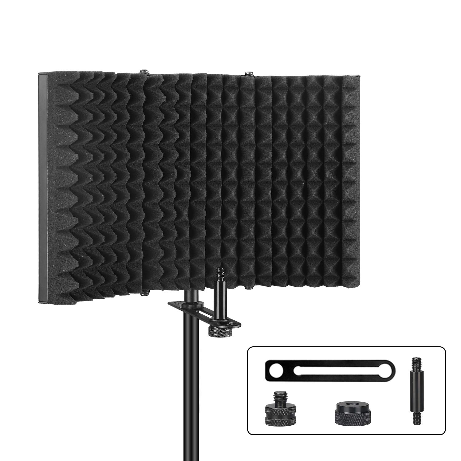 

Aokeo Microphone Soundproofing, Sound Absorbing Shield, Foldable Microphone Isolation Shield for Vocal Recording and Broadcasting, Reflection Filter,