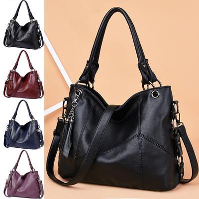 Dámská taška z pravé kůže, Tote taška, Taška pro maminku, Velkokapacitní taška s třásněmi, Kabelka přes rameno crossbody