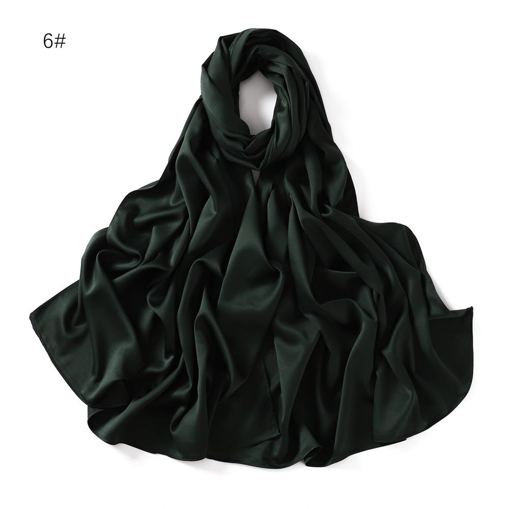 New Luxury Medine Silk Scarf For Women Muslim Plain Hijab Long Shawls Big Size Headscarf Wraps Islamic Turban Headband Bandana