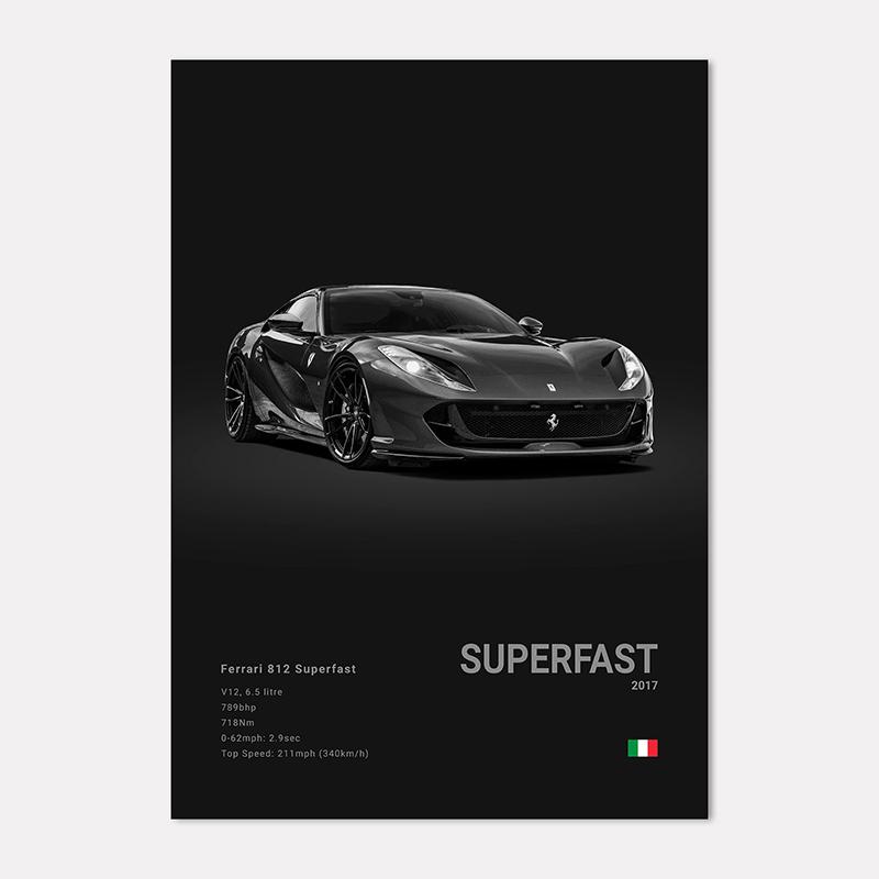 Famous Cars 812 458 296 Canvas Wall Art Print Poster 599XX SP3 F8 Decoration Mural Modern Home Decor Birthday Gift Unframed