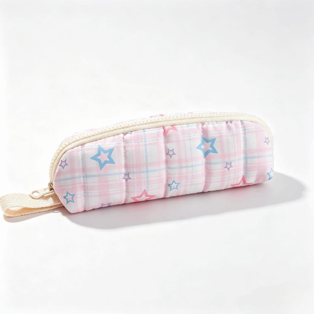 Multifunctional Pencil Case Lattice Stationery Bag Aesthetic Pencil Bag School