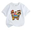 T-shirt a maniche corte girocollo 100% cotone per bambini e ragazzi, con stampa di simpatici personaggi dei cartoni animati e dei videogiochi, T-shirt morbide casual per l'estate e l'uso quotidiano