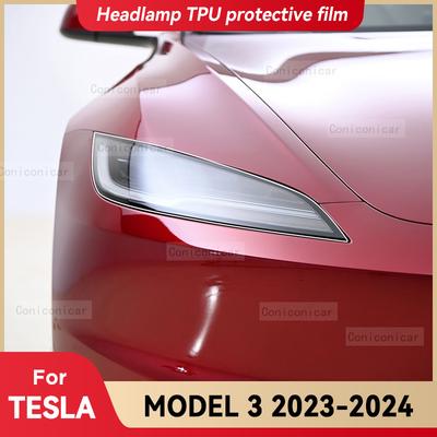 Pre TESLA Model 3 2023 2024 Auto Svetlomet Priehľadná TPU Ochranná Fólia Predné Svetlo Odlesk Zmena Farby Nálepka Príslušenstvo