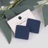 Trendy Korean Red White Black Pink Stud Earrings For Women Girl Geometric Big Square Round Acrylic Earrings Fashion Jewelry Gift