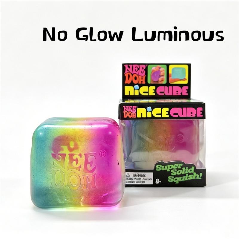 Needoh Schöner leuchtender Würfel Stressabbau Spielzeug Regenbogenverlauf Würfel Malz Squeeze Langsam aufsteigend Squishy Sensorik Spielzeug Geschenk