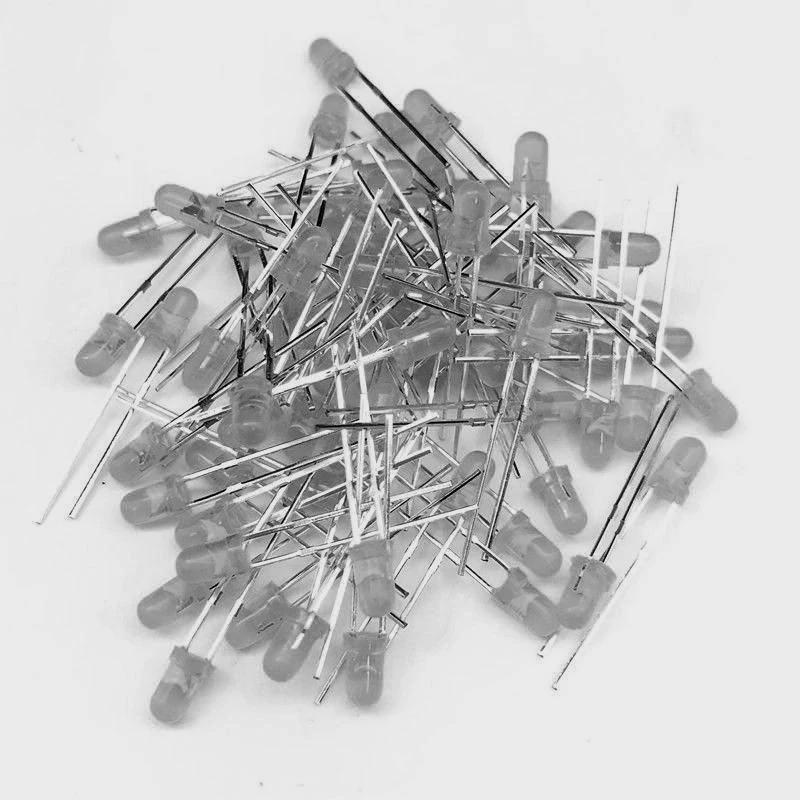 100 Stück 3mm LED Diode Superhell Elektronische Bauelemente Glühbirnen Weiß/Rot/Gelb/Grün/Blau Lichtemittierende Dioden