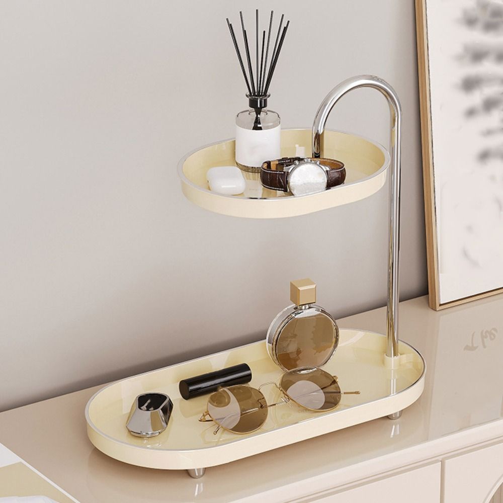 Modern Tabletop Rack Double Layer Cosmetic Storage Box Stylish Storage Rack  Hotel Restaurant