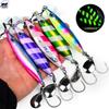 30g 40g 50g 60g 80g Luminous Metal Jig with Feathered Assist Hook and Spoon Jigging Hook Mackerel Glow Jigging Lure with Blade