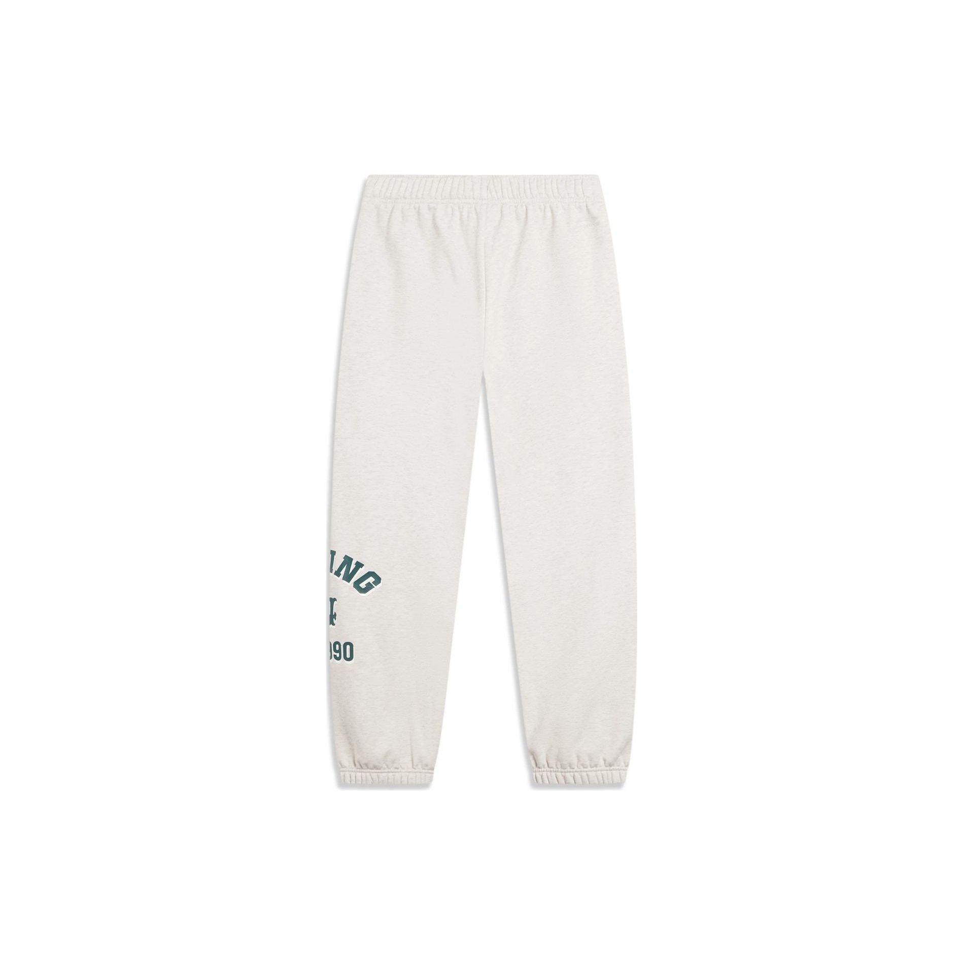Li Ning Sports Lifestyle Series Letter Print Cuffed Fleece Loose Knit Sweatpants Women — фото 2