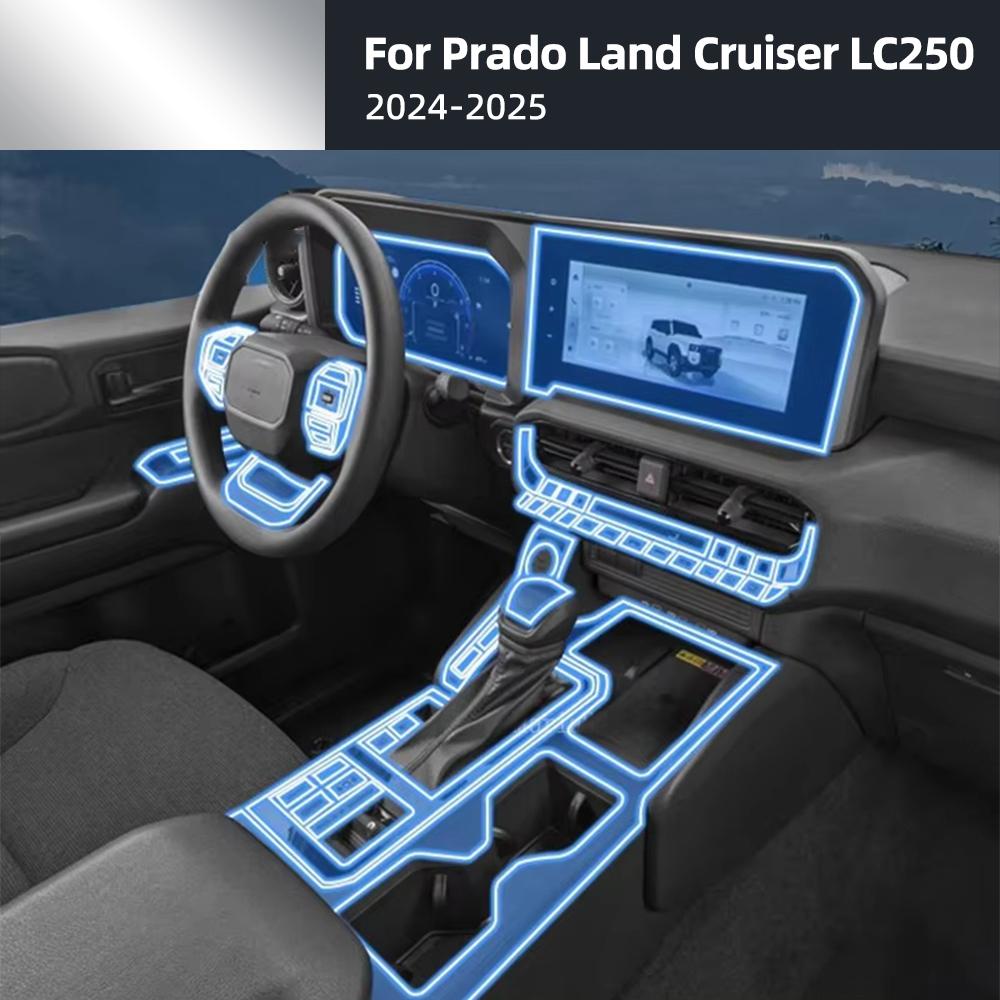 TPU Interior Protective Film for Prado Land Cruiser LC250 2024-2025 Transparent Anti-Scratch Self-Healing Sticker