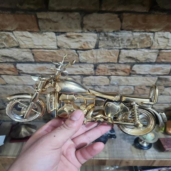 Pure Brass Bullet Motorcycle Sculpture Premium Heavy Weight Home Decor Unique Gift for Bikers Bike Model Working Wheels