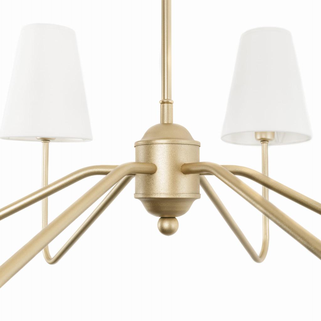 SIMPLE PLUS Gold WHITE Chandelier - wide