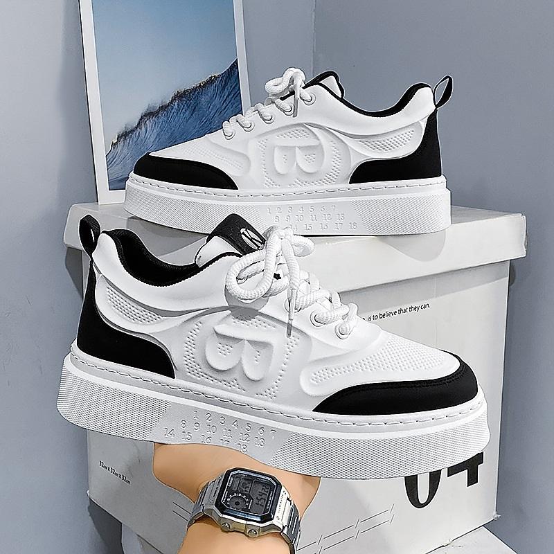 Men s Low Top Platform Board Shoes Lace Up Breathable Mesh Casual Sneakers 39