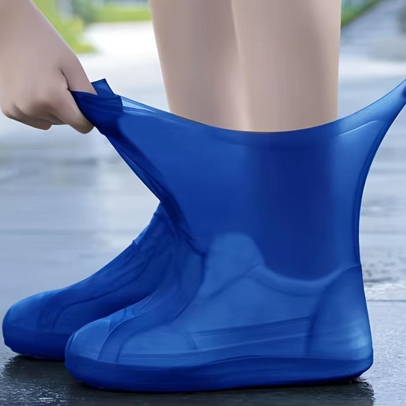 Non-Slip Rain Boots 2 Pairs, Thick Rubber Waterproof Shoe Covers for Men Women - High Elastic Anti-Skid for Rainy Days