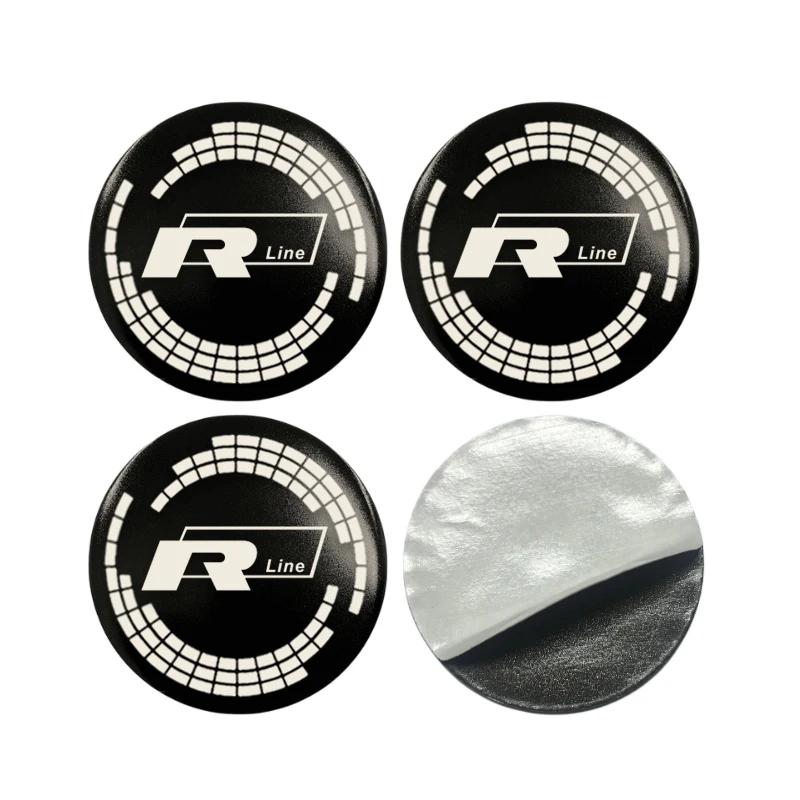 

2026 Hot For VOLKSWAGEN VW 4pcs 56/60/65mm Car Wheel Center Stickers for Volkswagen Rline Golf Scirocco Variant Touareg Lamando 60mm Wheel Stickers
