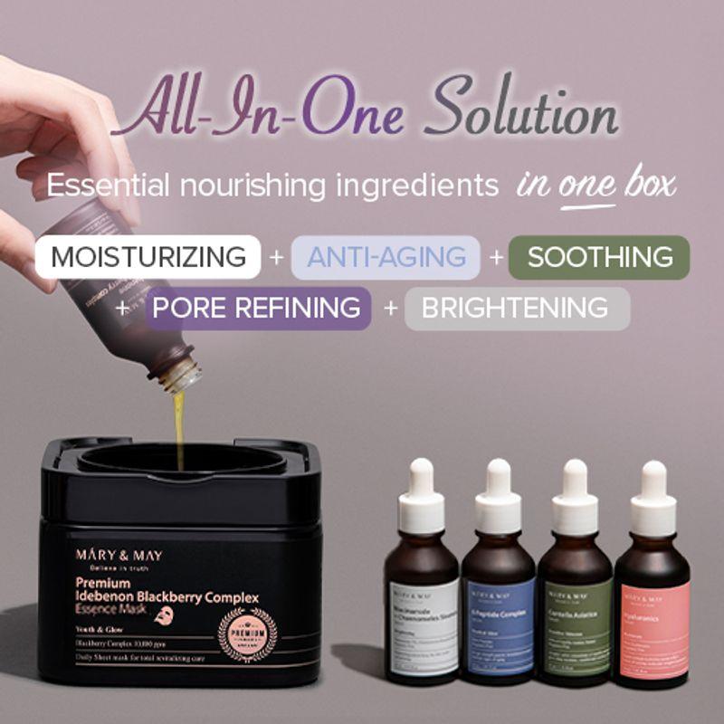 [Mary&May] Premium Idebenon Blackberry Complex Ampoule Mask (20ea)