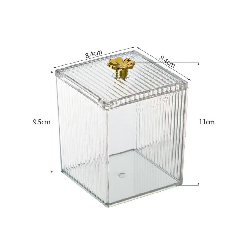 Acrylic Cotton Swab Cotton Pad Storage Box Desktop Dresser Dustproof Transparent Makeup Remover Cotton Lipstick Cosmetic Box