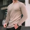 Autumn Men's Trend Round Neck Pullover Trend Loose Knit Long Sleeve Cotton T Top Man